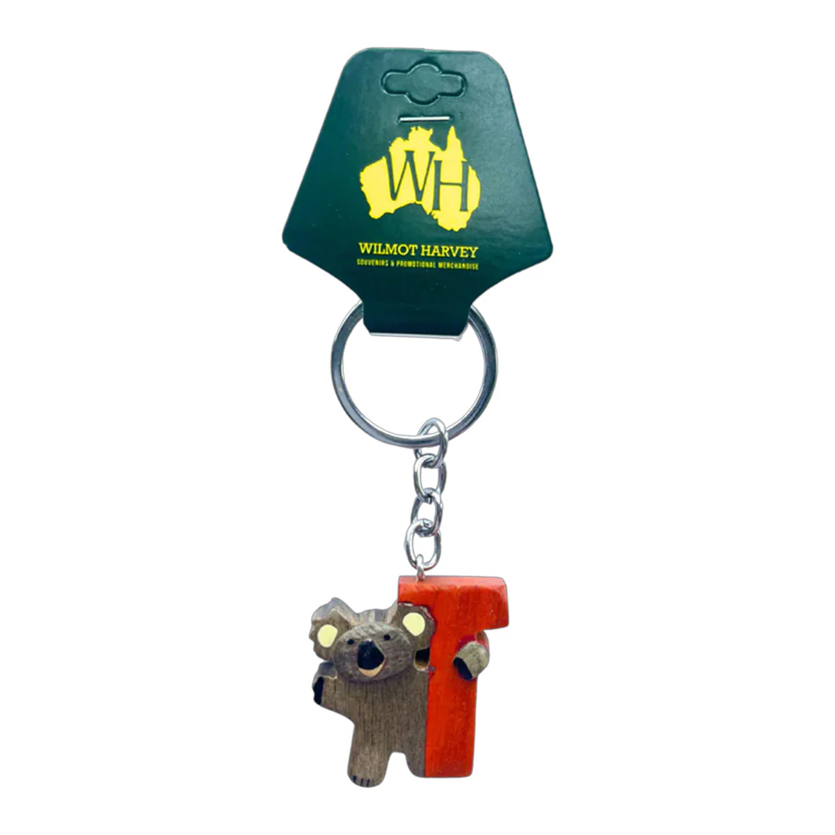 Timber Keyring T Koala Alphabet Range - Wilmot Harvey