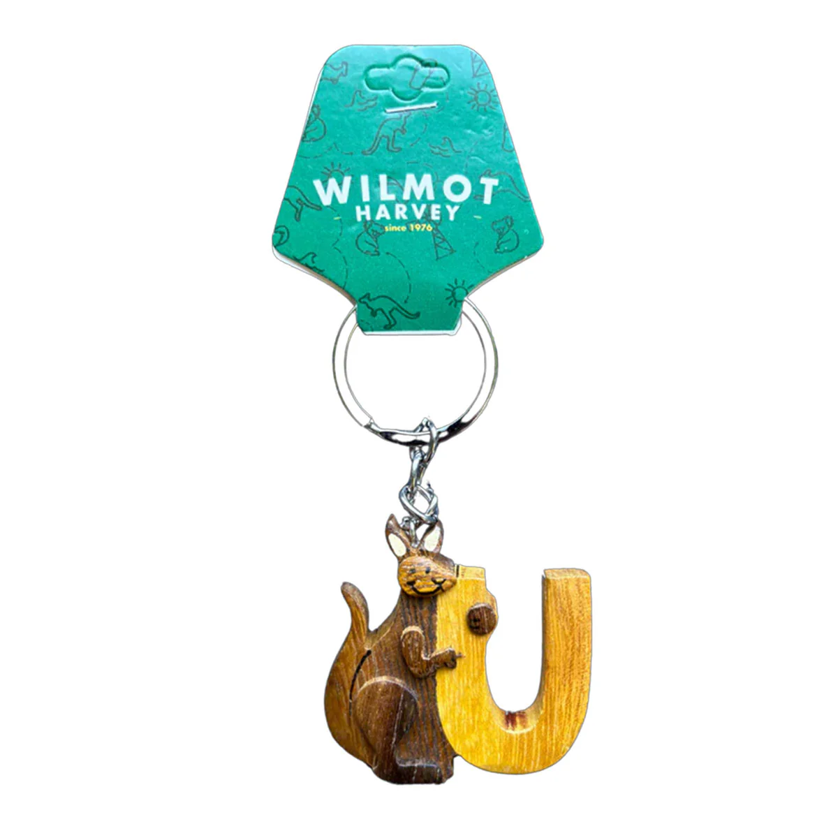 Timber Keyring U Kangaroo Alphabet Range - Wilmot Harvey