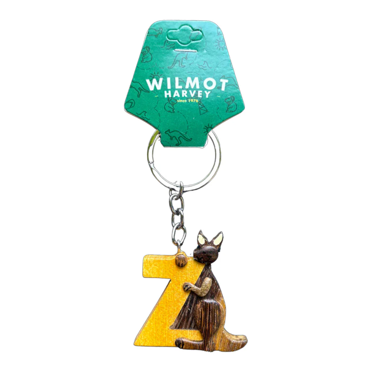 Timber Keyring Z Kangaroo Alphabet Range - Wilmot Harvey