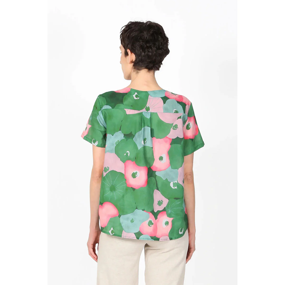 Top Zahara Green Cotton Voile - Olga de Polga - Image 3