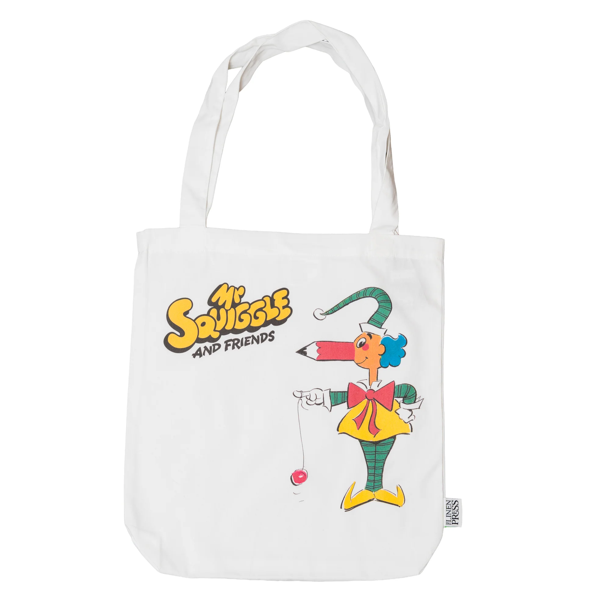 Tote Bag Organic Cotton White Mr Squiggle and YoYo - Branded Ideas