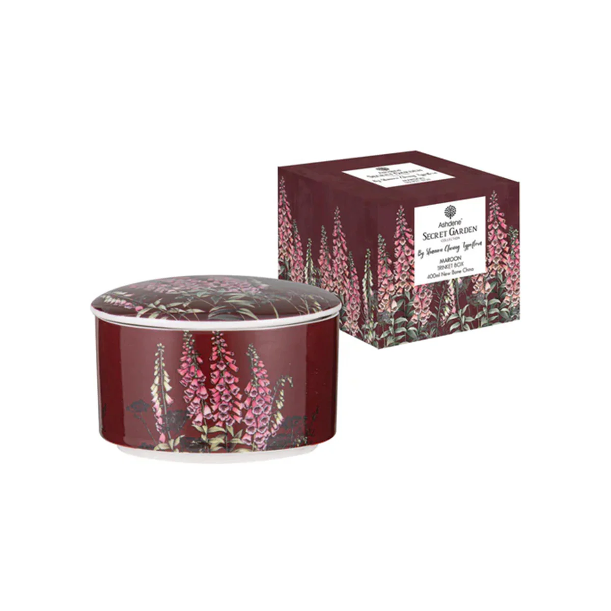 Trinket Box Secret Garden Maroon - The Ladelle Group