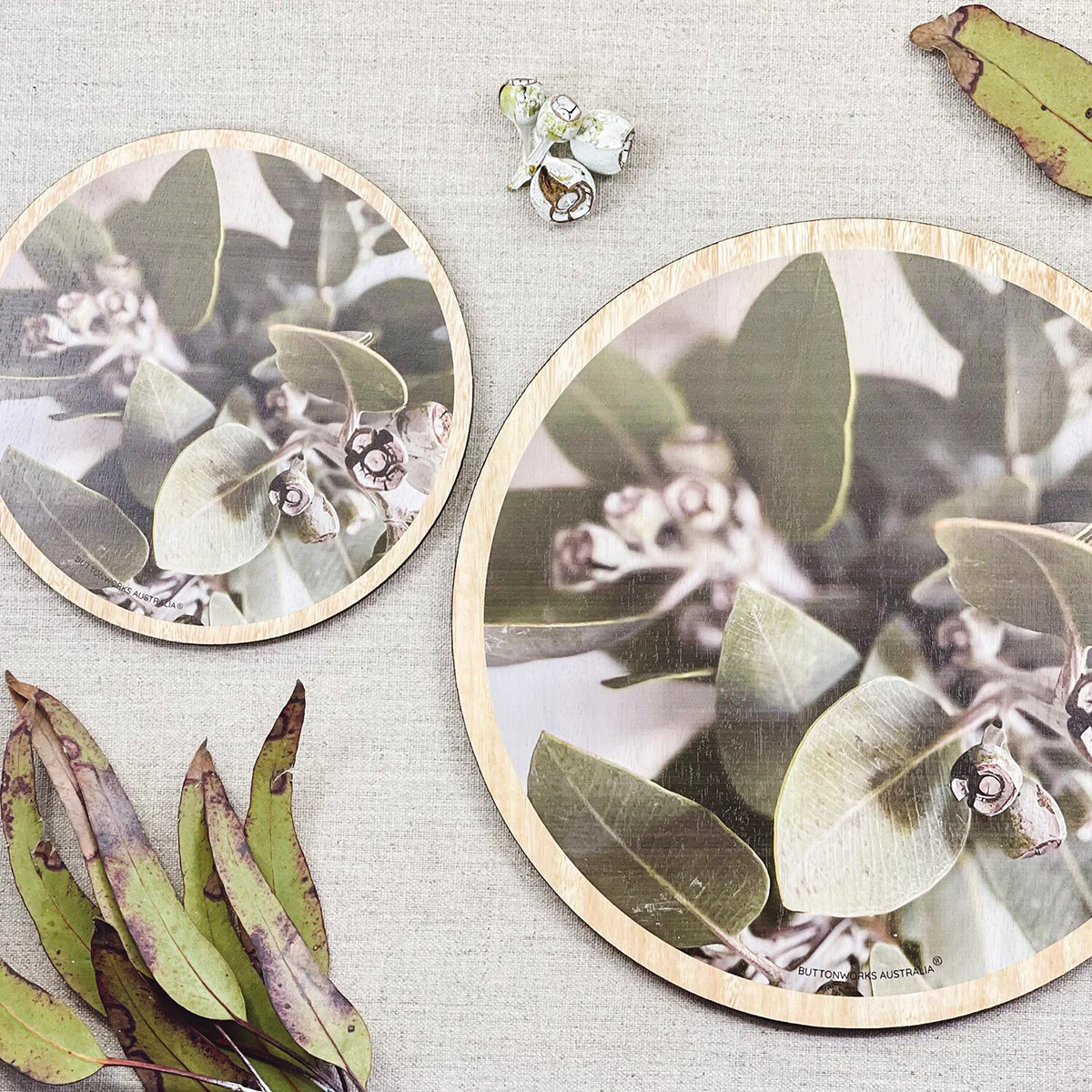 Trivet Large Botanic Grey Gum Coloured - ButtonWorks