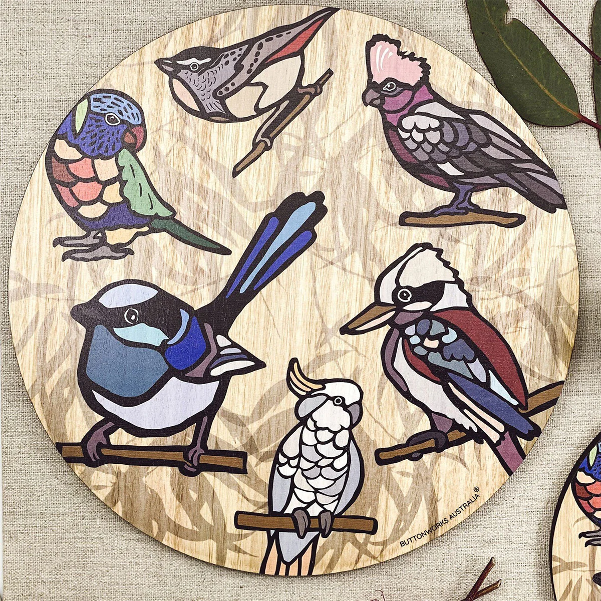 Trivet Sml Coloured Birds - Buttonworks