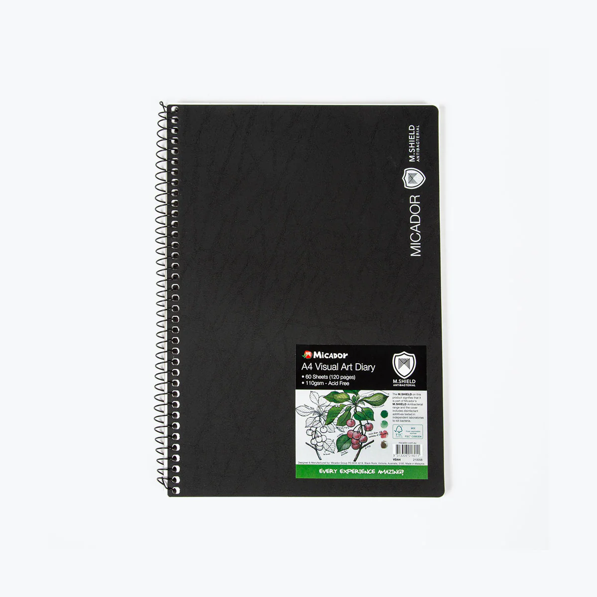 Visual Art Diary Black A4 M. Shield FSC Mix - Micador