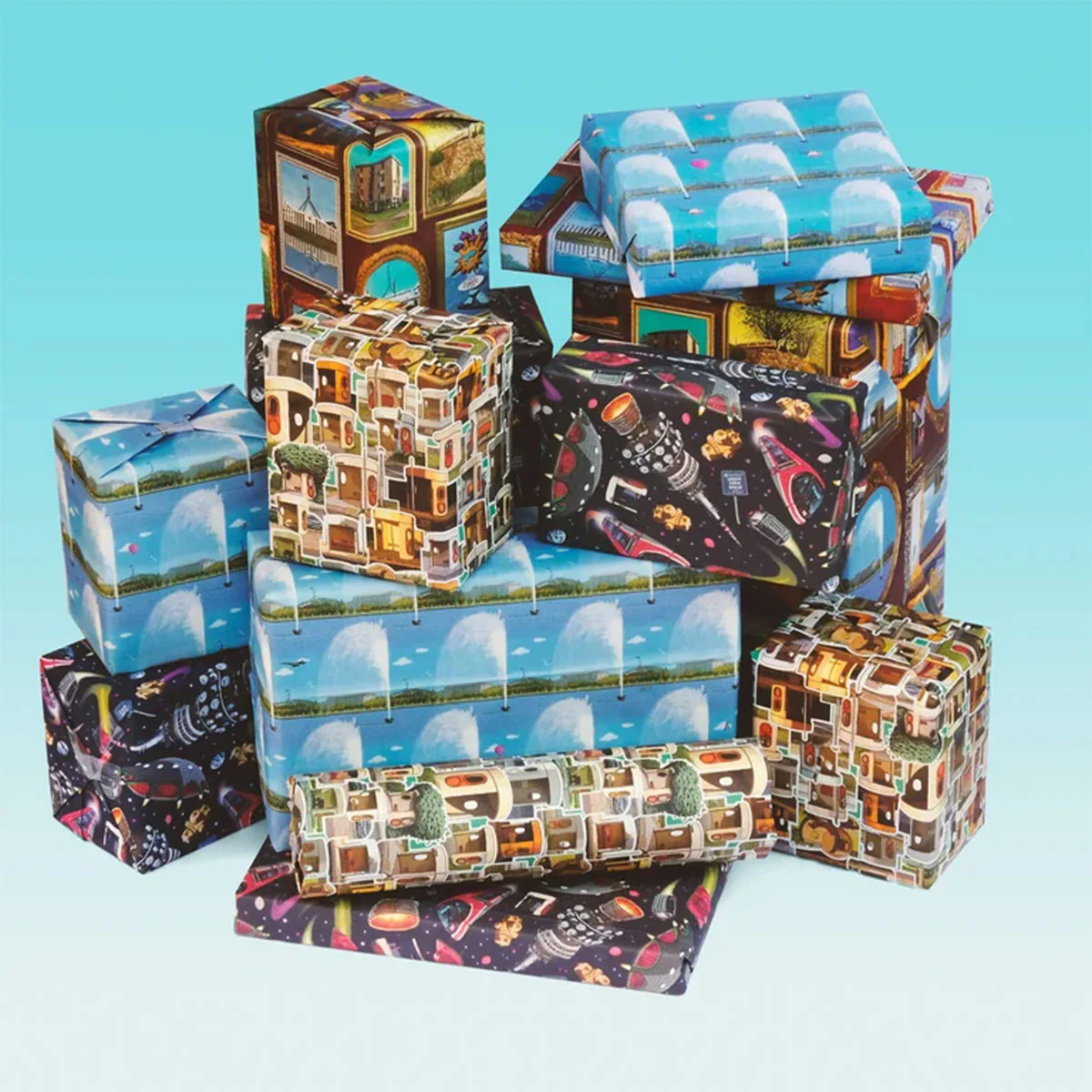 Wrapping Paper Set of 4 Canberra  - Trevor Dickinson